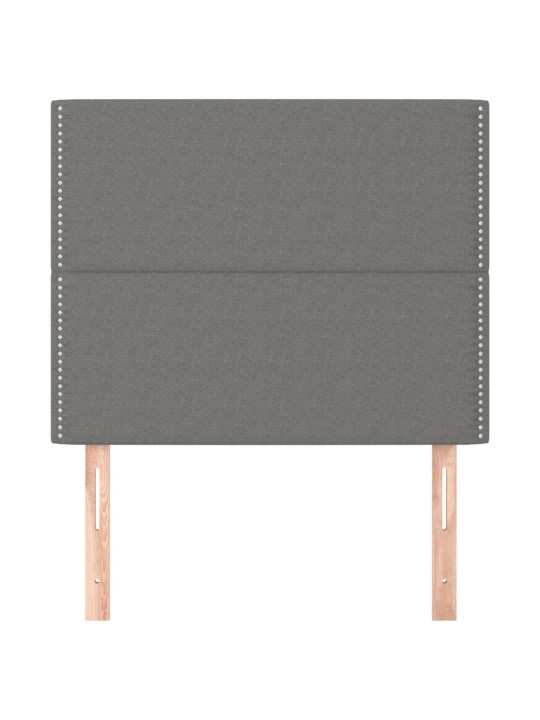 Čelo postele 2 ks tmavě šedé 80 x 5 x 78/88 cm textil