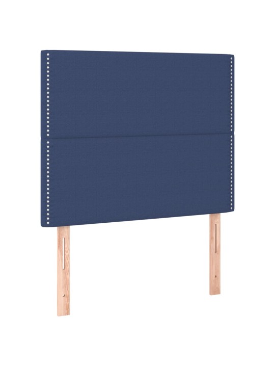 Čelo postele 2 ks modré 80 x 5 x 78/88 cm textil