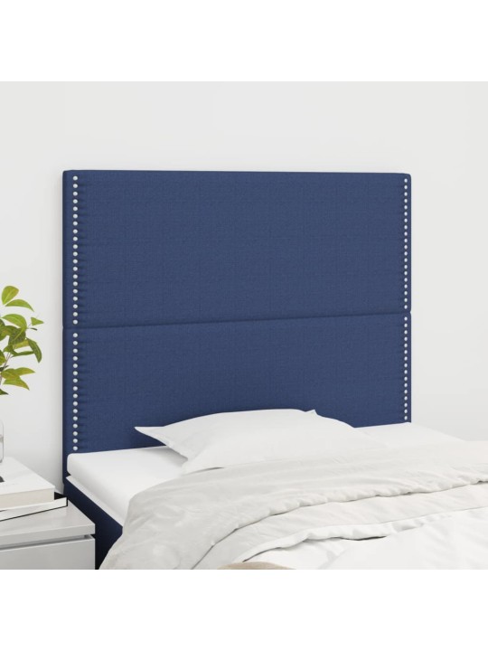 Čelo postele 2 ks modré 80 x 5 x 78/88 cm textil