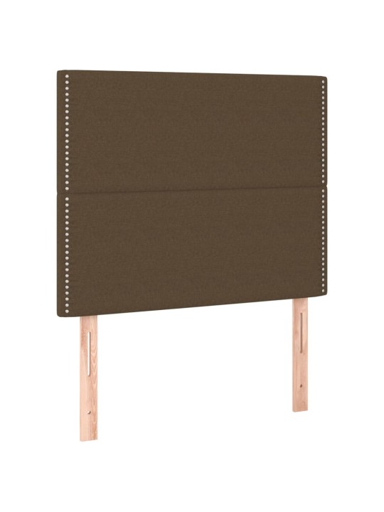 Čelo postele 2 ks tmavě hnědé 90x5x78/88 cm textil