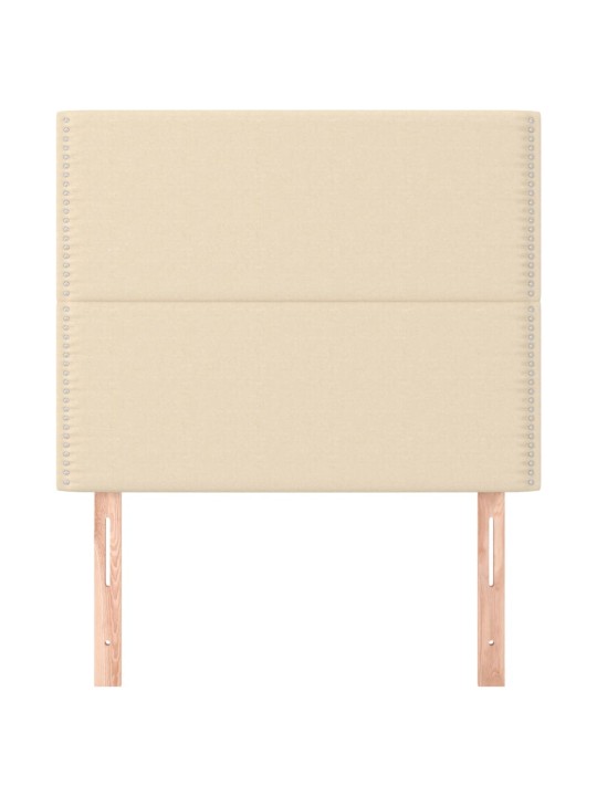 Čelo postele 2 ks krémové 90x5x78/88 cm textil
