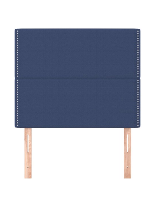 Čelo postele 2 ks modré 90x5x78/88 cm textil