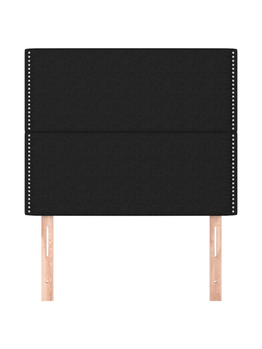Čelo postele 2 ks černé 100x5x78/88 cm textil