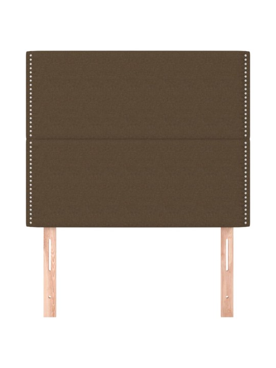 Čelo postele 2 ks tmavě hnědé 100x5x78/88 cm textil