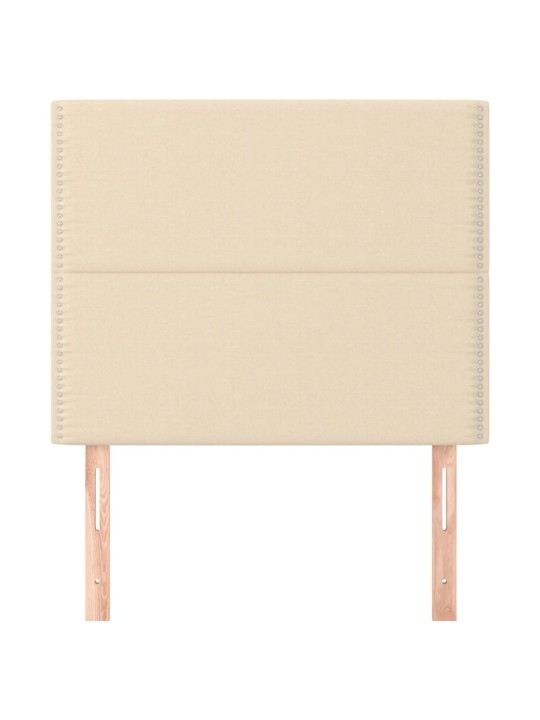 Čelo postele 2 ks krémové 100x5x78/88 cm textil