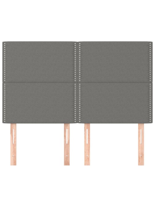 Čela postele 4 ks tmavě šedá 72 x 5 x 78/88 cm textil