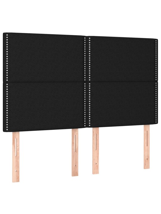 Čela postele 4 ks černá 72 x 5 x 78/88 cm textil