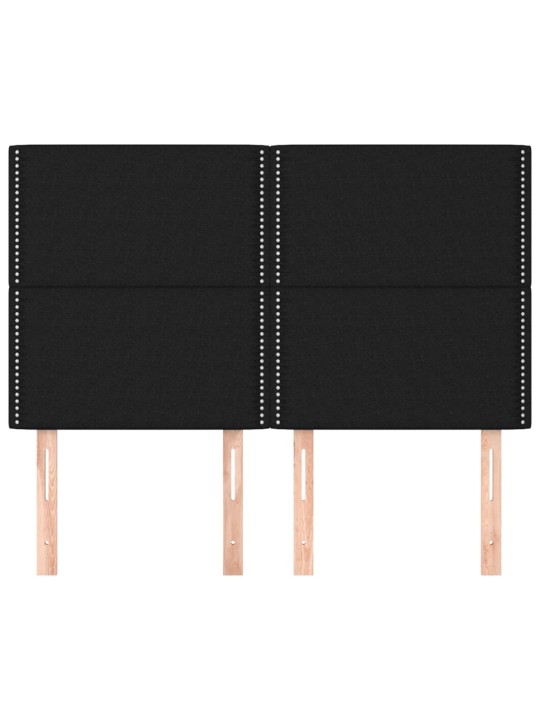 Čela postele 4 ks černá 72 x 5 x 78/88 cm textil