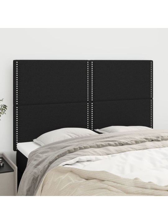 Čela postele 4 ks černá 72 x 5 x 78/88 cm textil