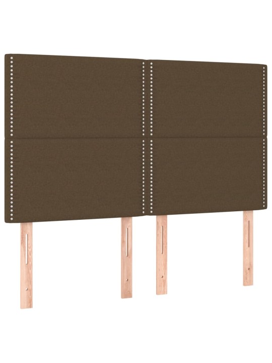 Čela postele 4 ks tmavě hnědá 72 x 5 x 78/88 cm textil