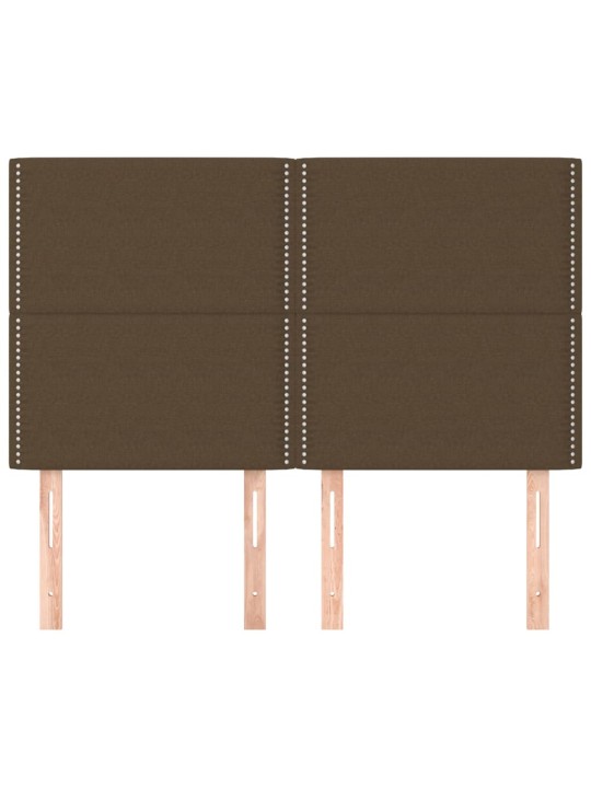 Čela postele 4 ks tmavě hnědá 72 x 5 x 78/88 cm textil