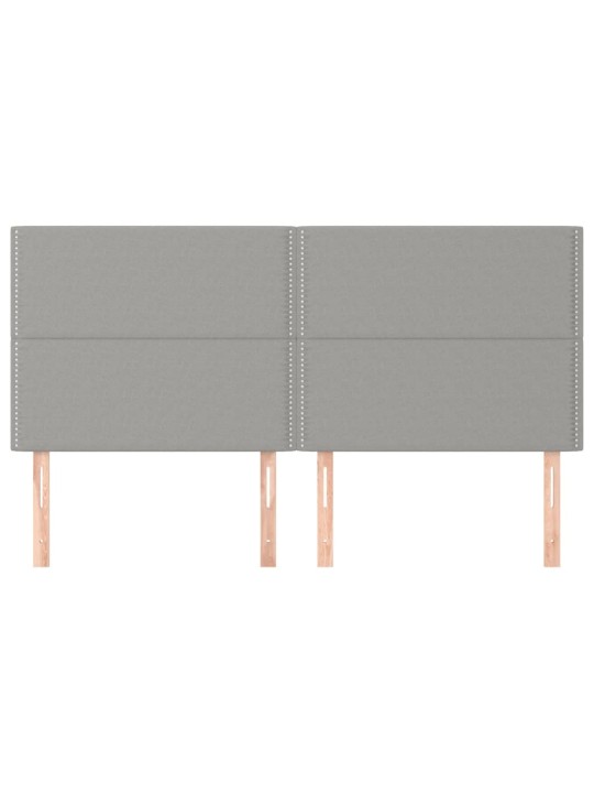 Čela postele 4 ks světle šedá 80x5x78/88 cm textil