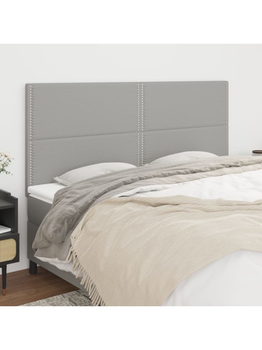 Čela postele 4 ks světle šedá 80x5x78/88 cm textil