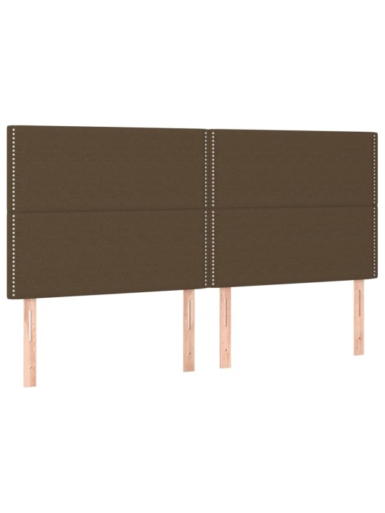 Čelo postele 4 ks tmavě hnědé 80 x 5 x 78/88 cm textil
