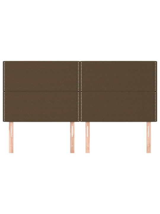 Čelo postele 4 ks tmavě hnědé 80 x 5 x 78/88 cm textil