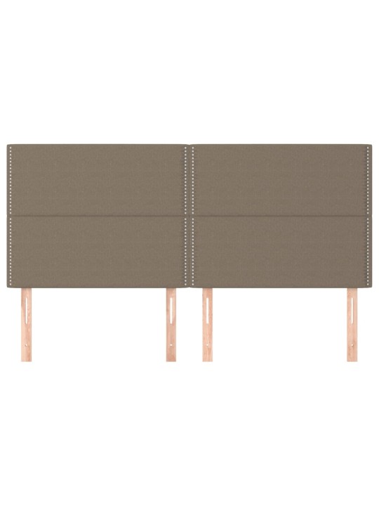 Čela postele 4 ks taupe 80 x 5 x 78/88 cm textil