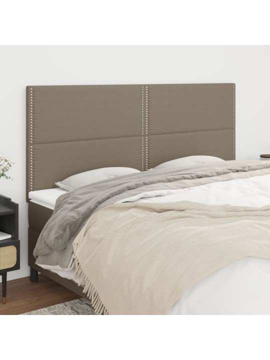 Čela postele 4 ks taupe 80 x 5 x 78/88 cm textil