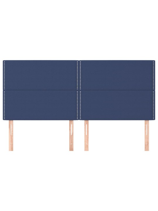 Čelo postele 4 ks modré 80 x 5 x 78/88 cm textil