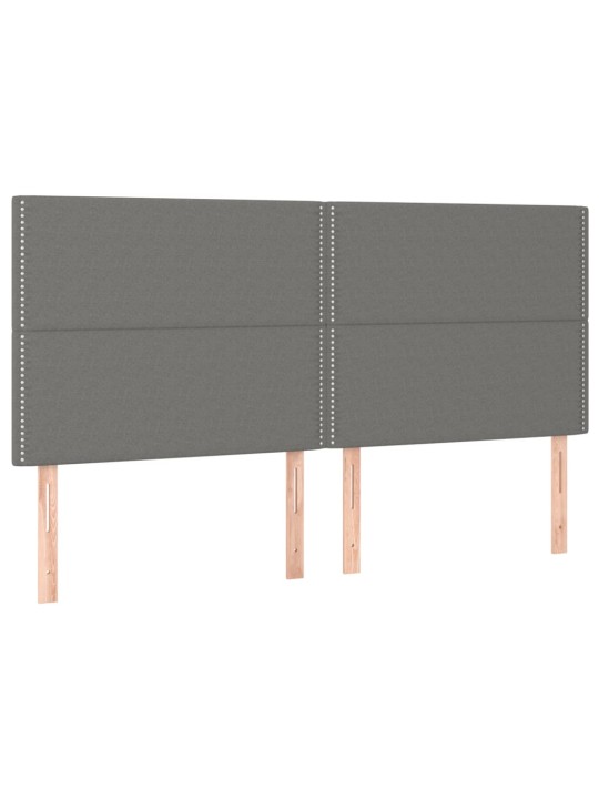 Čelo postele 4 ks tmavě šed 90x5x78/88 cm textil