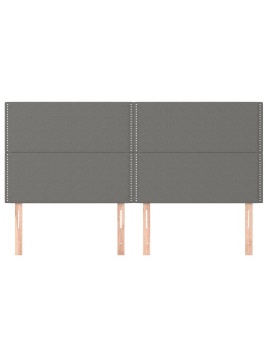 Čelo postele 4 ks tmavě šed 90x5x78/88 cm textil