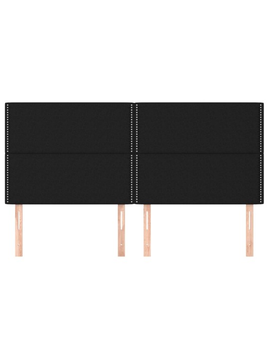 Čelo postele 4 ks černé 90x5x78/88 cm textil