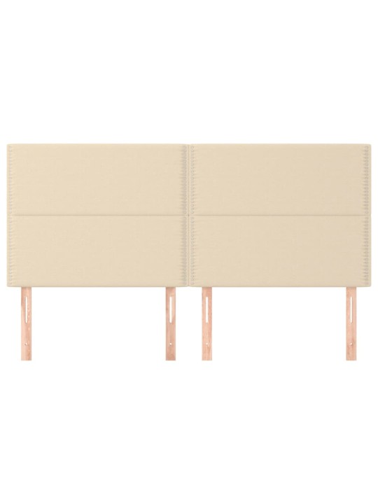 Čelo postele 4 ks krémové 90x5x78/88 cm textil