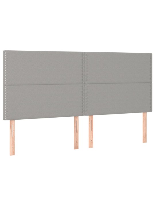 Čelo postele 4 ks světle šedé 100 x 5 x 78/88 cm samet