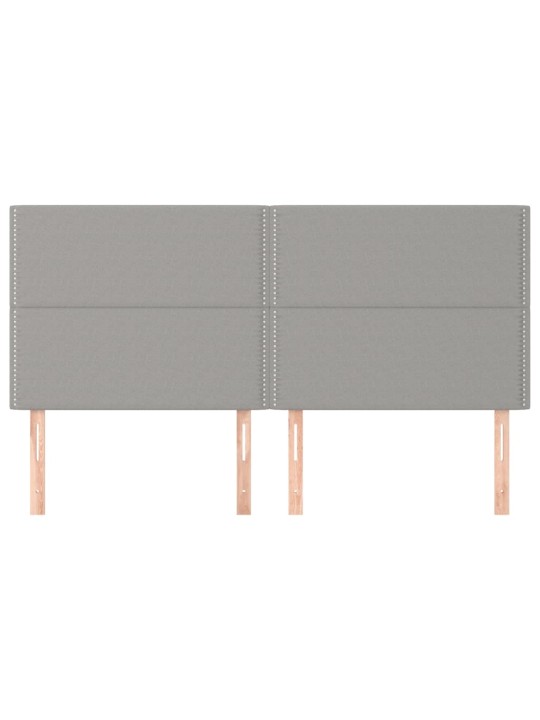 Čelo postele 4 ks světle šedé 100 x 5 x 78/88 cm samet