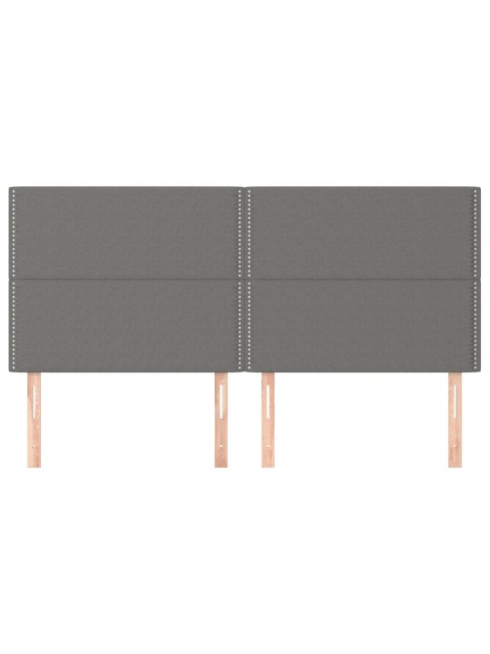 Čelo postele 4 ks tmavě šedé 100 x 5 x 78/88 cm samet