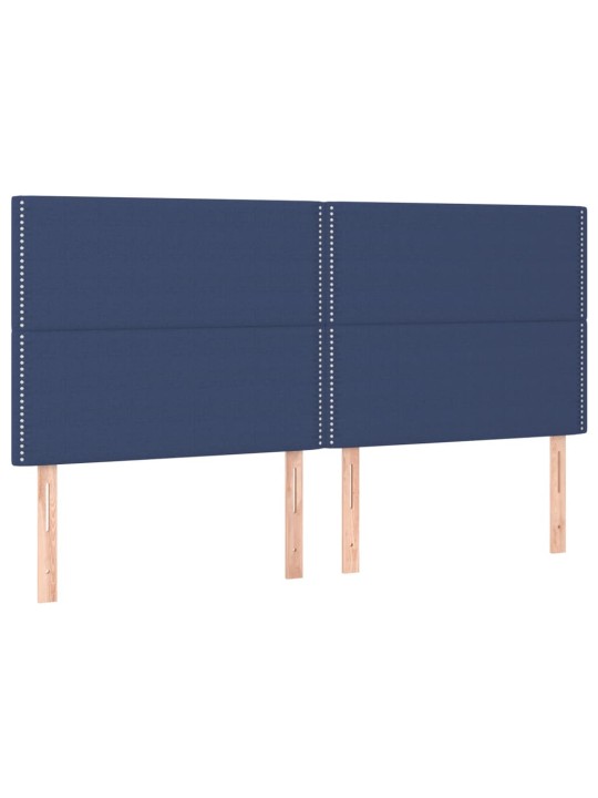 Čelo postele 4 ks modré 100x5x78/88 cm textil