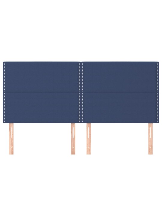 Čelo postele 4 ks modré 100x5x78/88 cm textil