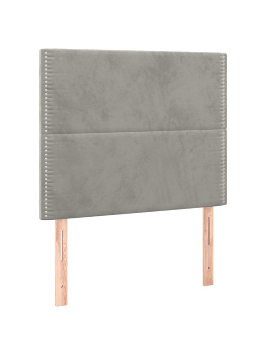 Čela postele 2 ks světle šedá 80x5x78/88 cm samet