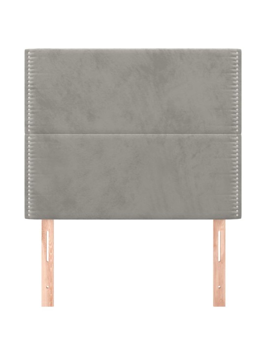Čela postele 2 ks světle šedá 80x5x78/88 cm samet
