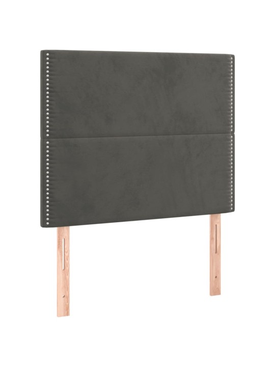 Čelo postele 2 ks tmavě šed 90x5x78/88 cm samet