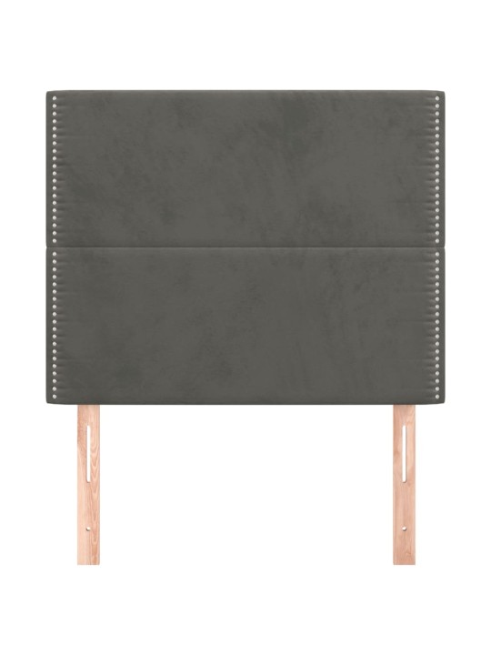 Čelo postele 2 ks tmavě šed 90x5x78/88 cm samet