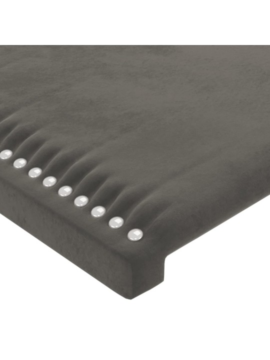 Čelo postele 2 ks tmavě šed 90x5x78/88 cm samet
