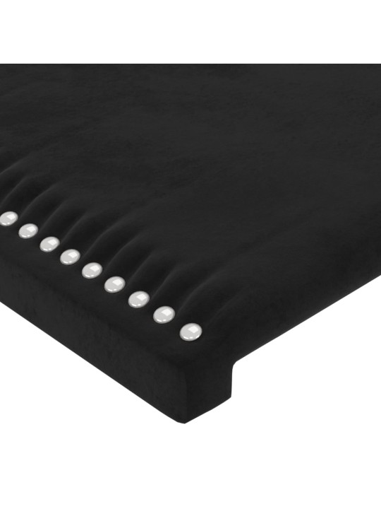 Čelo postele 2 ks černé 100x5x78/88 cm samet