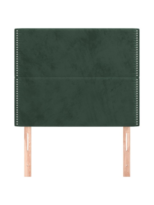 Čelo postele tmavě zelené 100x5x78/88 cm samet