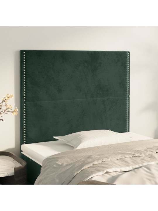 Čelo postele tmavě zelené 100x5x78/88 cm samet
