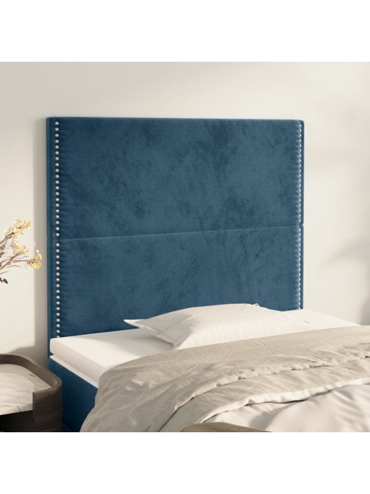 Čelo postele tmavě modré 100x5x78/88 cm samet