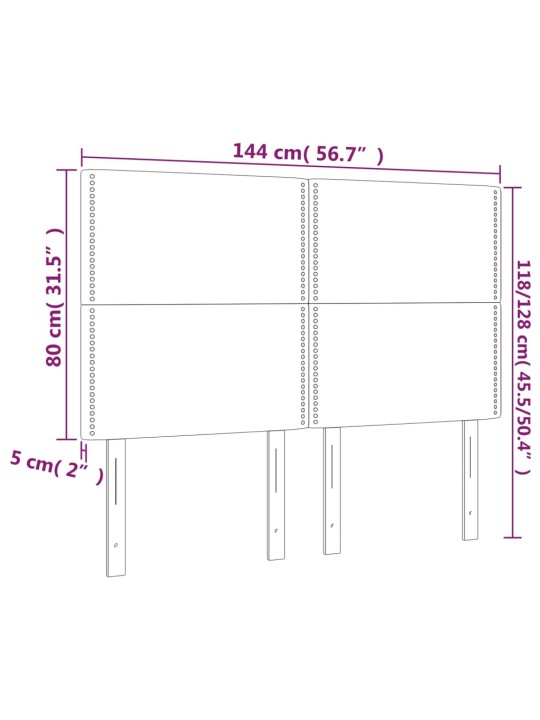 Čela postele 4 ks tmavě šedá 72 x 5 x 78/88 cm samet