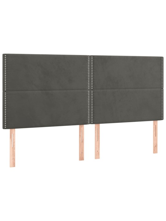 Čelo postele 4 ks tmavě šedé 80 x 5 x 78/88 cm samet