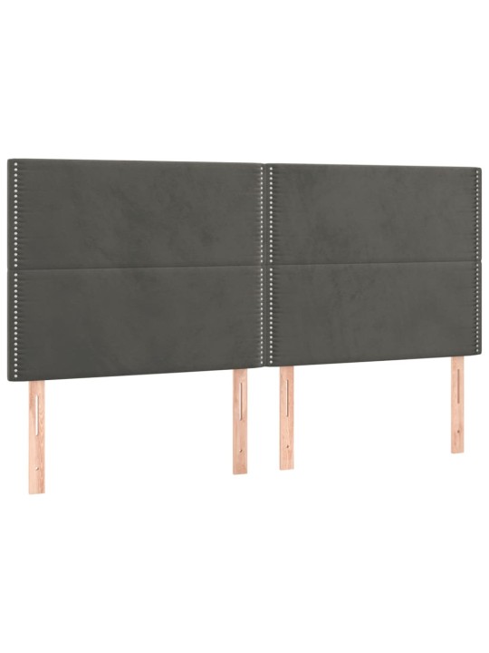 Čelo postele 4 ks tmavě šed 90x5x78/88 cm samet