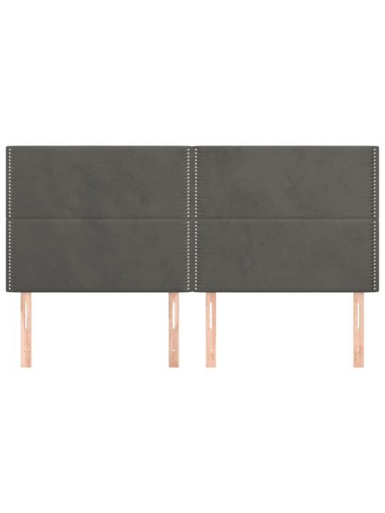 Čelo postele 4 ks tmavě šed 90x5x78/88 cm samet