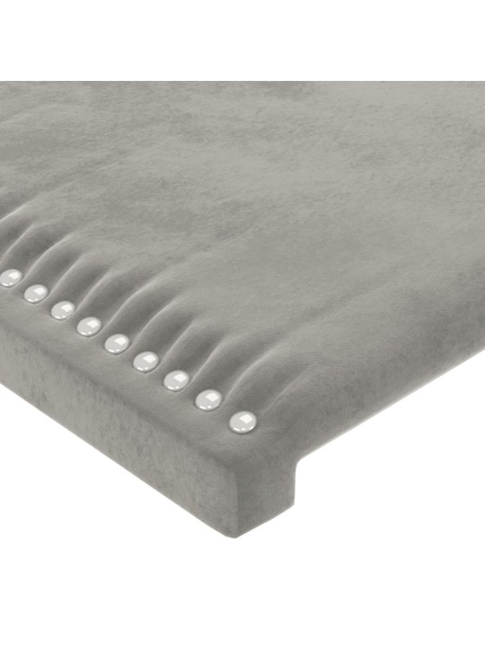 Čelo postele 4 ks světle šedé 100 x 5 x 78/88 cm samet