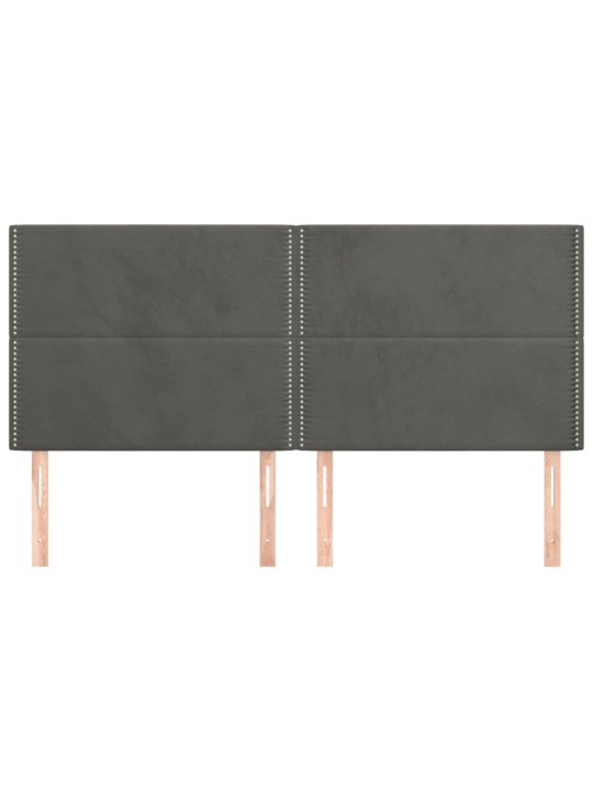 Čelo postele 4 ks tmavě šedé 100 x 5 x 78/88 cm samet