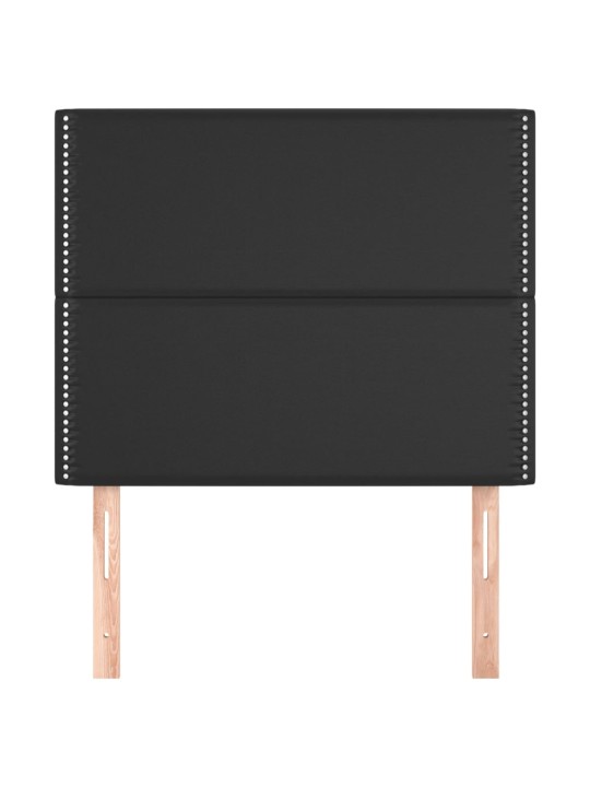 Čelo postele 2 ks černé 80 x 5 x 78/88 cm umělá kůže