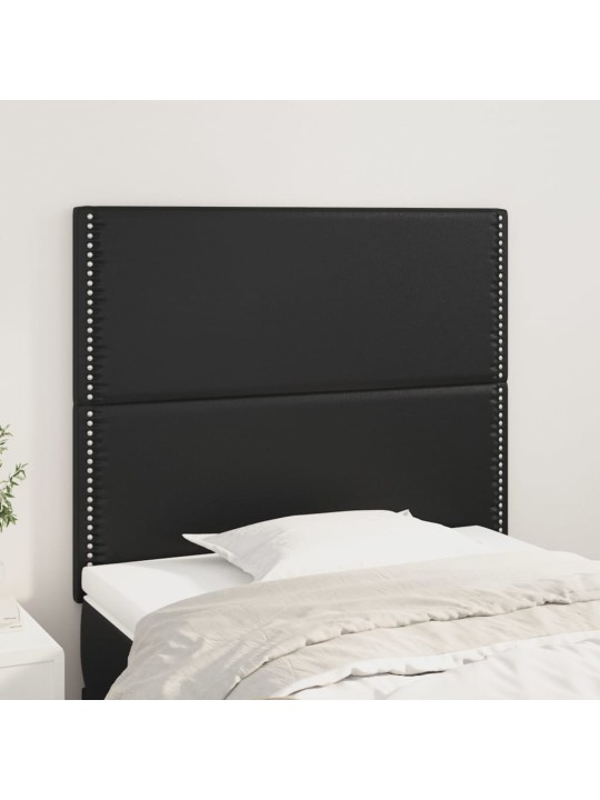 Čelo postele 2 ks černé 80 x 5 x 78/88 cm umělá kůže