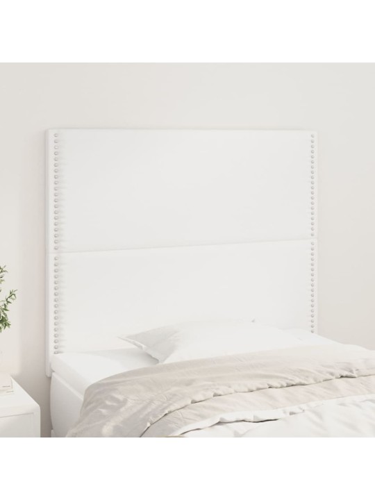 Čelo postele 2 ks bílé 80 x 5 x 78/88 cm umělá kůže