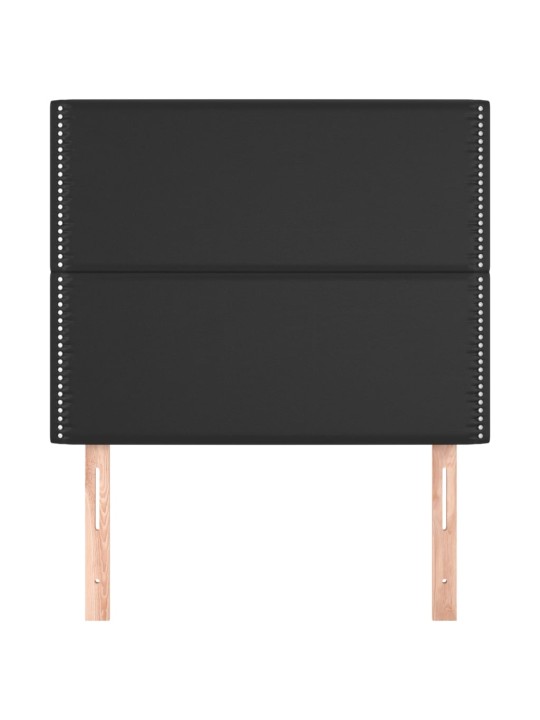 Čelo postele 2 ks černé 90x5x78/88 cm umělá kůže